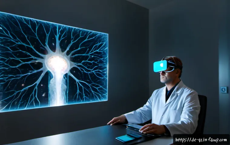 인지능력 증강 기술의 위험 및 주의사항 - Photorealistic German neuroscience clinic, a concerned adult patient wearing a noninvasive cognitive...